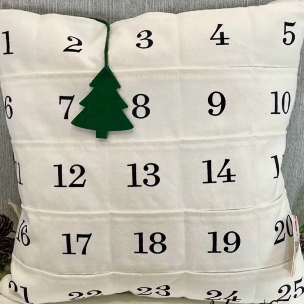New Christmas advent calendar reversible pillow